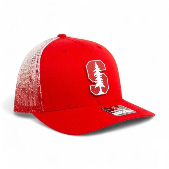 Stanford Cardinal 3D Snapback Trucker Hat- Red Fade - Picture 1 of 3